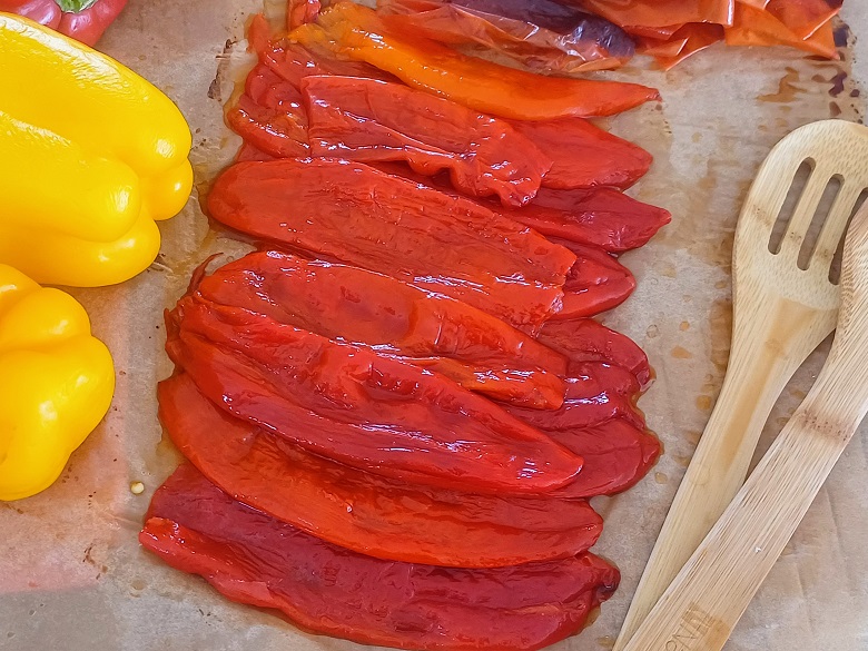 Roasting peppers in oven