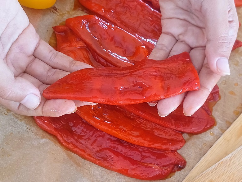 Roasting peppers in oven