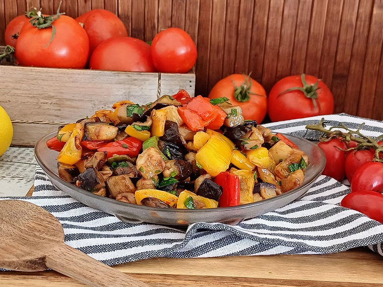 Roasted Eggplant and Pepper Salad