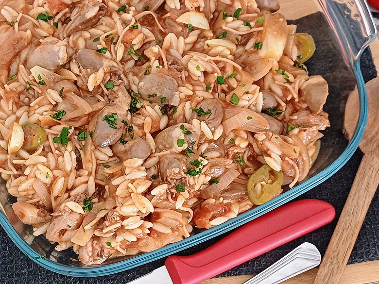 Chicken Hearts With Israeli Couscous