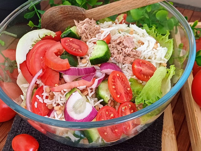 Tuna Rice and Vegetable Salad