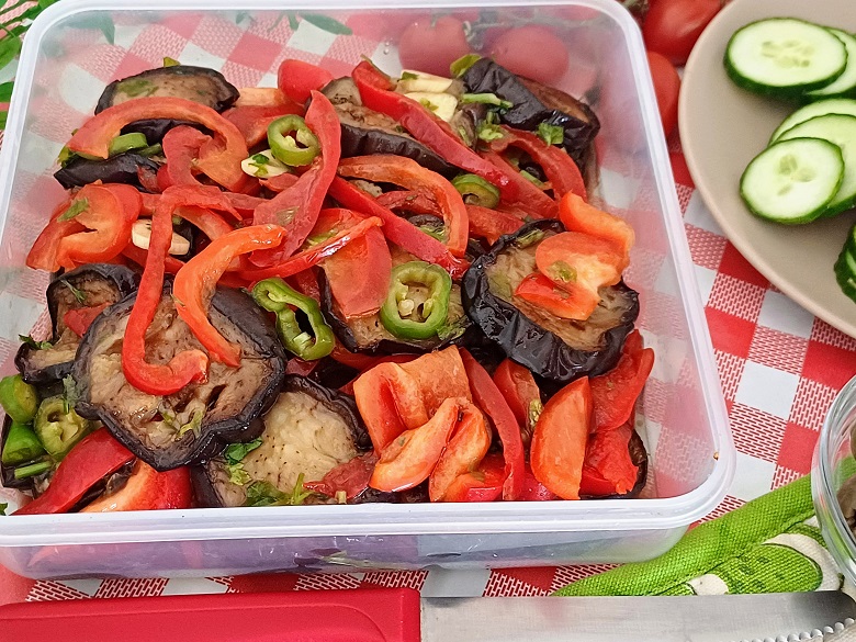 Roasted Eggplant and Pepper Salad