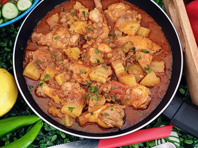 Comforting Eastern Chicken & Lentil One-Pot Stew