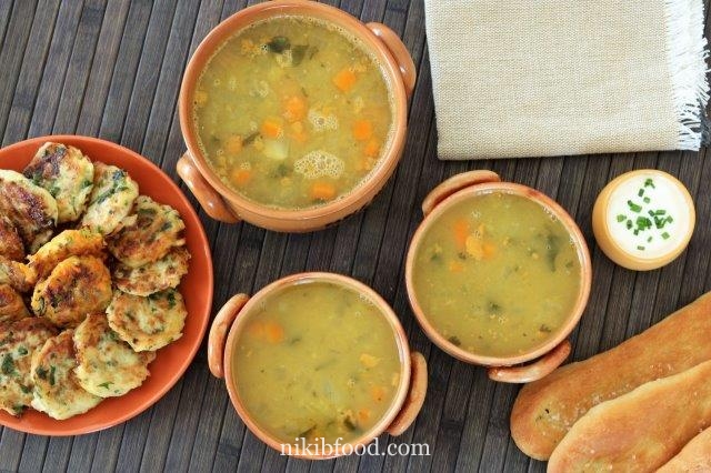 Chicken soup with lentils and vegetables