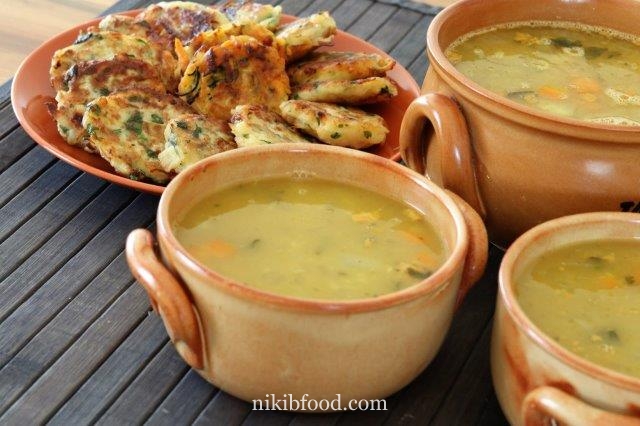 Chicken soup with lentils and vegetables
