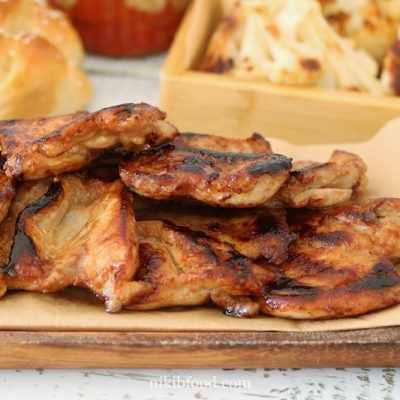 Boneless skinless chicken thighs in honey bbq sauce