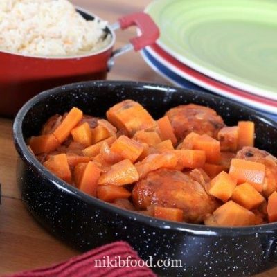Chicken balls with vegetables