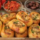 Baked Potatoes Stuffed with Mushrooms and Cheese