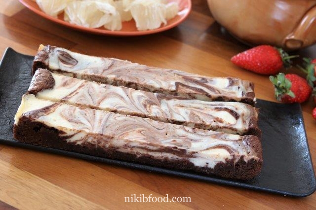Marbled chocolate cheesecake brownies