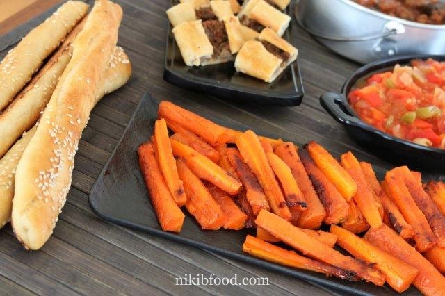 Baked carrot sticks