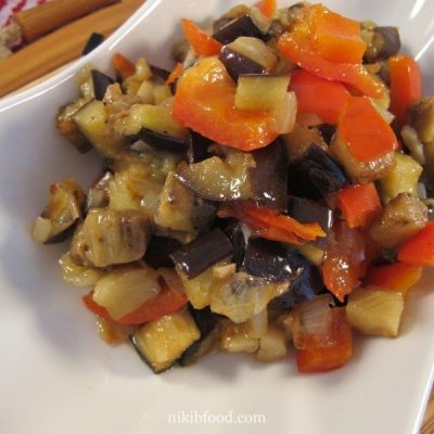 Roasted eggplant salad