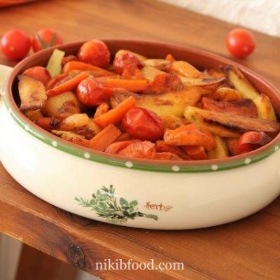 Oven roasted chicken and veggies