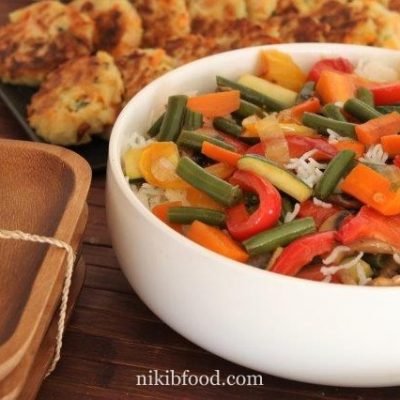 Stir fried rice and veggies