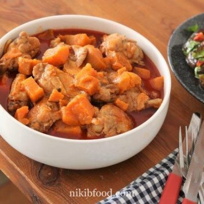Stove top chicken with sweet potatoes