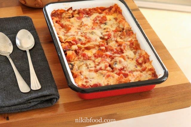 Cheese and mushroom lasagna