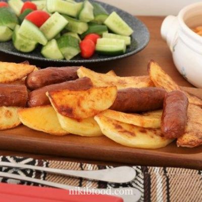 Hot dogs and baked potatoes