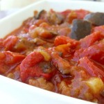 Eggplant and roasted red pepper salad