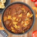 Beef stew with mushrooms and potatoes
