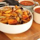 Baked potatoes and mushrooms