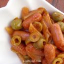 Sausages with noodles