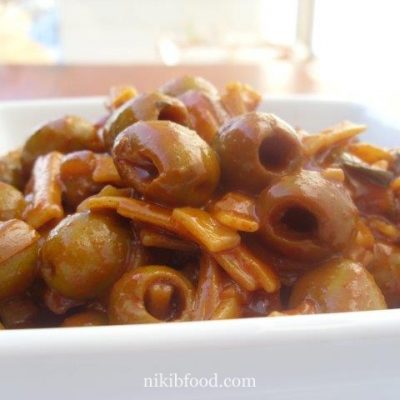 Noodles with olives recipe